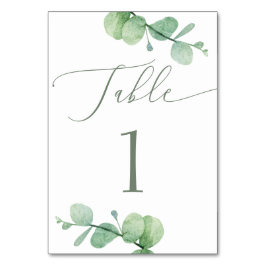 Tarjeta De Mesa Boda de Eucalipto | Verano Botánico de Verdor