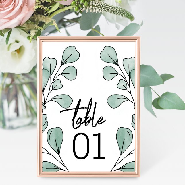 Tarjeta De Mesa Boda de Eucalyptus (Subido por el creador)