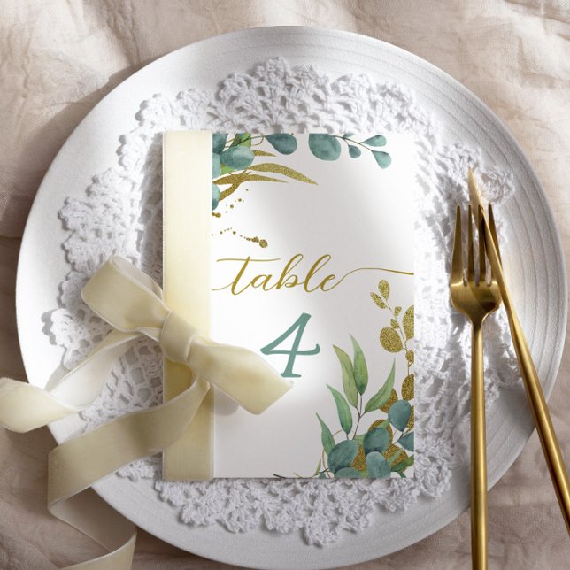 Tarjeta De Mesa Boda de Eucalyptus Botánico Número de Tabla (Subido por el creador)