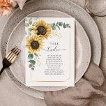 Tarjeta De Mesa Boda de Eucalyptus con girasol Número de tabla 12<br><div class="desc">Planee su boda perfecto y especial con precisión, desde guardar la fecha hasta el día de los eventos bodas como recepción y asientos con estas elegantes tarjetas de cartas de asignación de números de cuadro geométrico color rosa morado. Solo hay que añadir los nombres de los clientes y los números...</div>