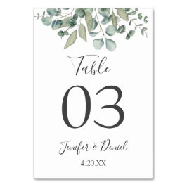 Tarjeta De Mesa Boda de Eucalyptus Greenery