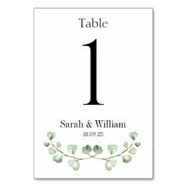 Tarjeta De Mesa Boda de Eucalyptus Número de tabla
