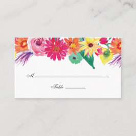 Tarjeta De Mesa Boda de Fiesta floral acuarela