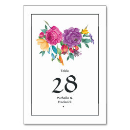 Tarjeta De Mesa Boda de Fiesta floral acuarela