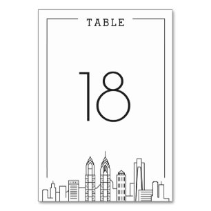 Tarjeta De Mesa Boda de Filadelfia Número de tabla