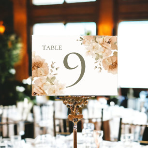 Tarjeta De Mesa Boda de flor de bolas verdes silenciadas