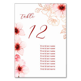 Tarjeta De Mesa Boda de Flor de Cerezo