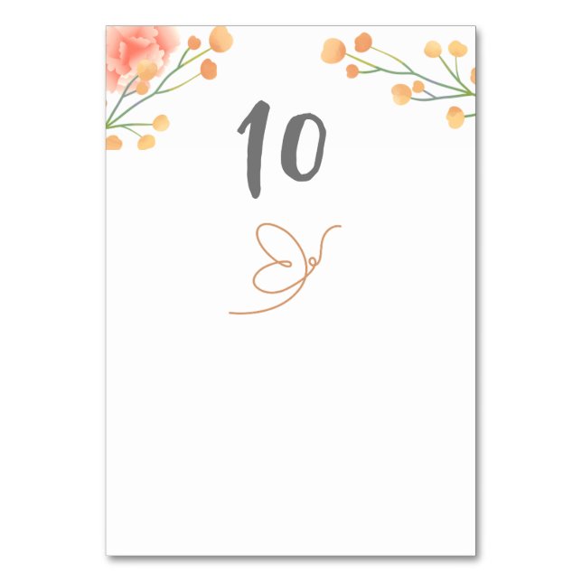 Tarjeta De Mesa Boda de Flor de Melocotón Tropical (Anverso)