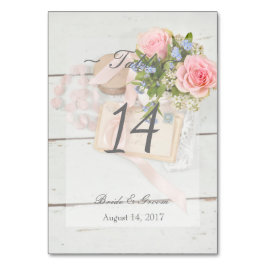 Tarjeta De Mesa Boda de flor de primavera romántica Número de tabl