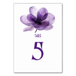 Tarjeta De Mesa Boda de Flor Morado Gorgoso