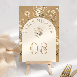 Tarjeta De Mesa Boda de Flor Silvestre del otoño