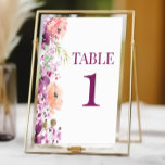 Tarjeta De Mesa Boda de flor violeta magenta púrpura<br><div class="desc">¡Esta es una Boda de Flor Floral Fall Violet Magenta púrpura!</div>