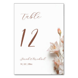 Tarjeta De Mesa Boda de flores boho en 3D