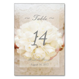 Tarjeta De Mesa Boda de flores de Boda blanco número de tabla