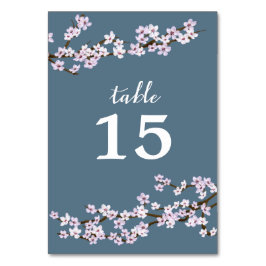 Tarjeta De Mesa Boda de flores de cerezo pintadas