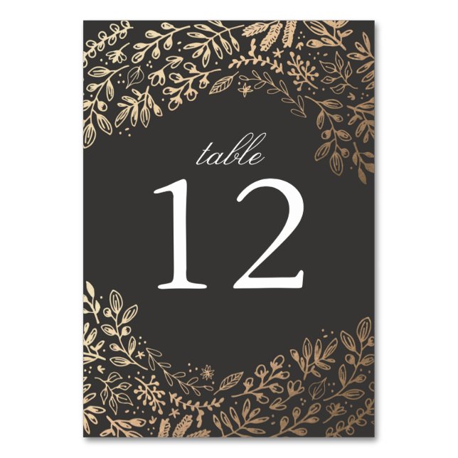 Tarjeta De Mesa Boda de Flores de Cosecha (Anverso)