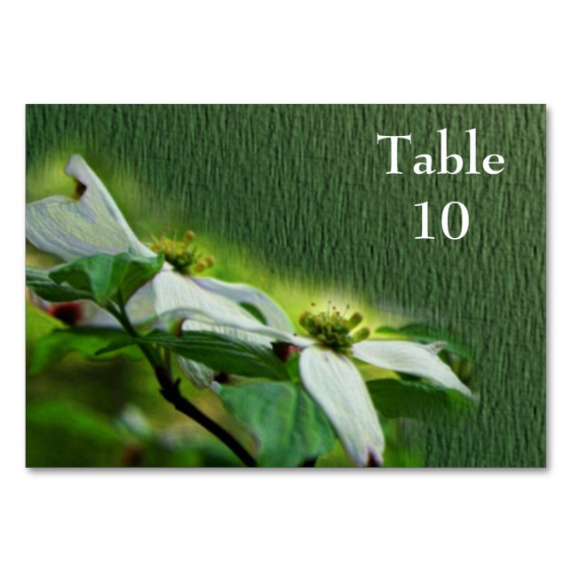 Tarjeta De Mesa Boda de flores de dogwood blancas (Anverso)
