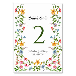 Tarjeta De Mesa Boda de flores de English Garden