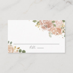 Tarjeta De Mesa Boda de Flores de Peach Mauve de Boho Watercolor