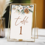 Tarjeta De Mesa Boda de Flores Florales en Árbol de Pino de Invier<br><div class="desc">¡Esto es un número de tabla Boda de flores de pino de invierno!</div>