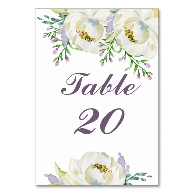 Tarjeta De Mesa Boda de flores frescas (Anverso)
