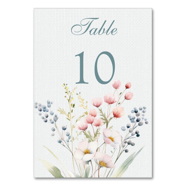 Tarjeta De Mesa Boda de flores romanas pastel (Anverso)