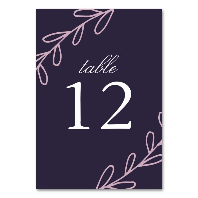 Tarjeta De Mesa Boda de flores silvestres (Anverso)