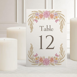 Tarjeta De Mesa Boda de flores silvestres de otoño
