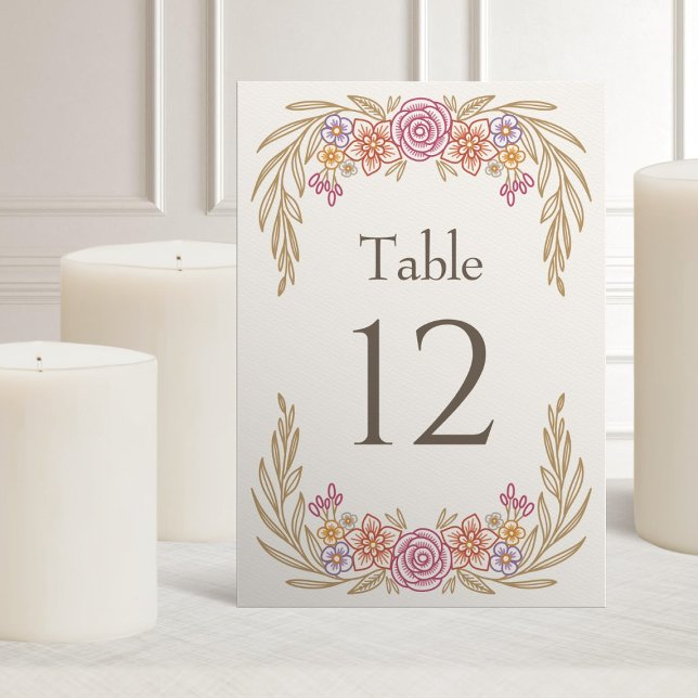 Tarjeta De Mesa Boda de flores silvestres de otoño (Subido por el creador)