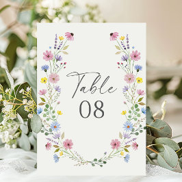 Tarjeta De Mesa Boda de flores silvestres del Boho Garden romántic