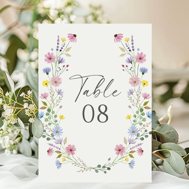 Tarjeta De Mesa Boda de flores silvestres del Boho Garden romántic (Subido por el creador)