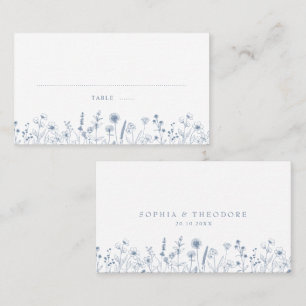 Tarjeta De Mesa Boda de flores silvestres Minimalistas simples