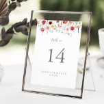 Tarjeta De Mesa Boda de flores silvestres multicolor simple<br><div class="desc">Este sencillo número de mesa de boda multicolor es perfecto para un boda rústico. El diseño se compone de una variedad multicolor de flores rosadas, rubíes, violetas, violetas, amarillas, blancas, violetas, rojas y borgoñas. Este es un número de tabla de doble cara. Agregue cada número de tabla que necesite a...</div>
