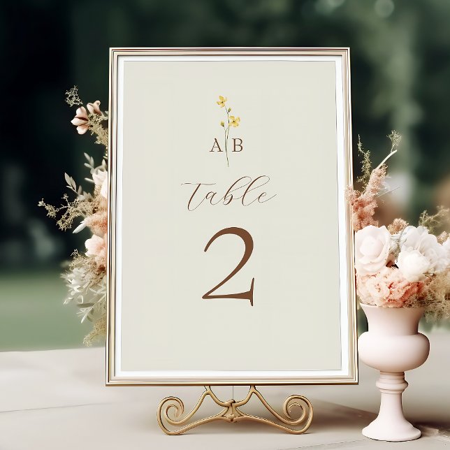 Tarjeta De Mesa Boda de flores silvestres neutras (Subido por el creador)
