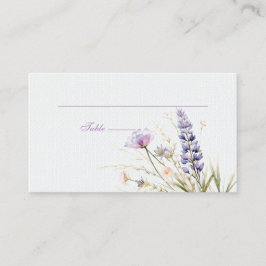 Tarjeta De Mesa Boda de flores violetas románticas