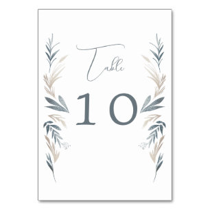 Tarjeta De Mesa Boda de follaje marítimo