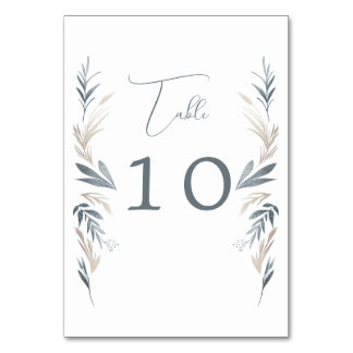 Tarjeta De Mesa Boda de follaje marítimo