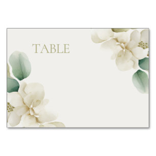 Tarjeta De Mesa Boda de follaje verde silenciado