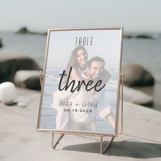 Tarjeta De Mesa Boda de Foto Moderna (Subido por el creador)