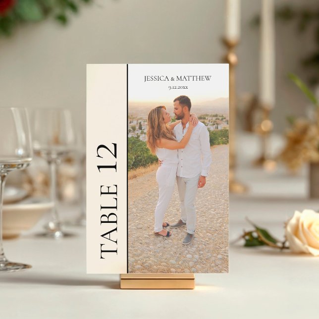 Tarjeta De Mesa Boda de Foto Simple (Subido por el creador)