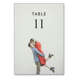 Tarjeta De Mesa Boda de Foto Simple Moderna
