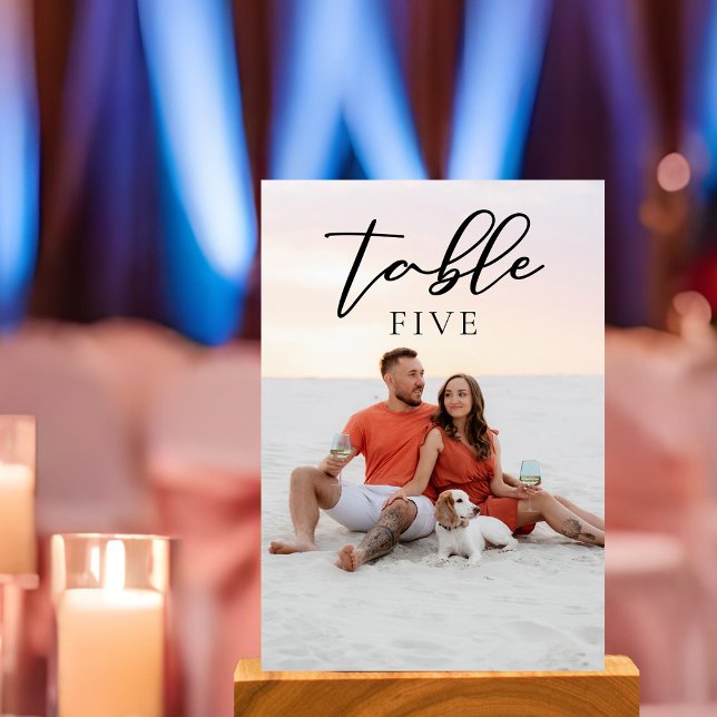 Tarjeta De Mesa Boda de fotografía de pareja de moda Sobreposición (Subido por el creador)