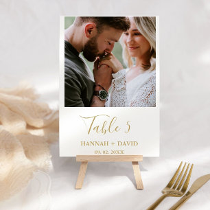 Tarjeta De Mesa Boda de fotografía Minimalista moderna con guión d