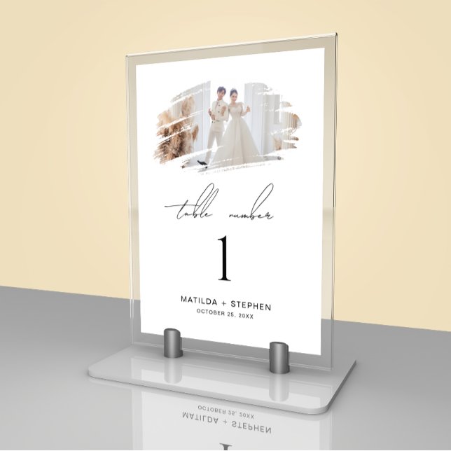 Tarjeta De Mesa Boda De Fotografía Personalizado Moderno Y Único (Subido por el creador)