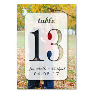 Tarjeta De Mesa Boda de fotografía personalizado Número de tabla 1