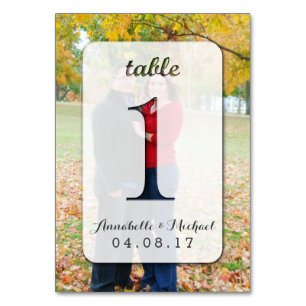 Tarjeta De Mesa Boda de fotografía personalizado Número de tabla 1