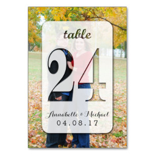 Tarjeta De Mesa Boda de fotografía personalizado Número de tabla 2