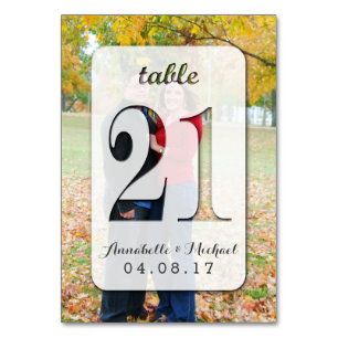 Tarjeta De Mesa Boda de fotografía personalizado Número de tabla T