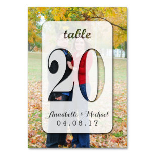 Tarjeta De Mesa Boda de fotografía personalizado Número de tabla T