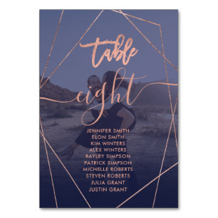 Tarjeta De Mesa Boda de fotos de la marina de terrario de escritur